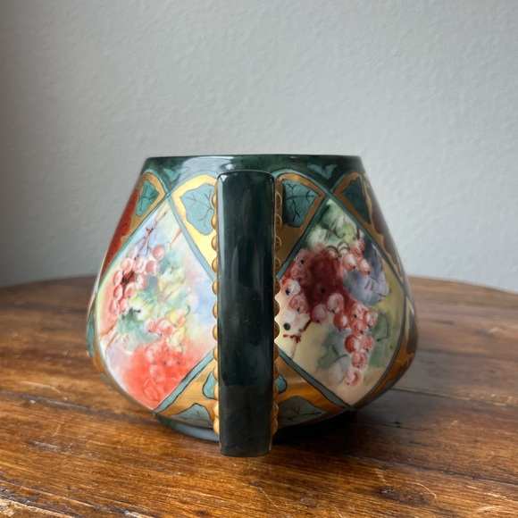 Antique JP Limoges France Handpainted Grape Motif Cider Pitcher - Picture 3 of 12